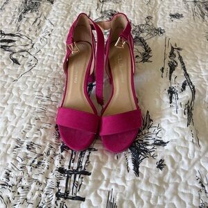 CL by Laundry Hot Pink Open-Toe Ankle Strap Heels